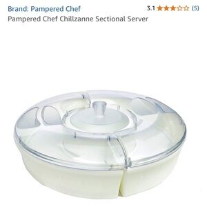 Pampered Chef Chillzanne Sectional Server - White with clear lids
